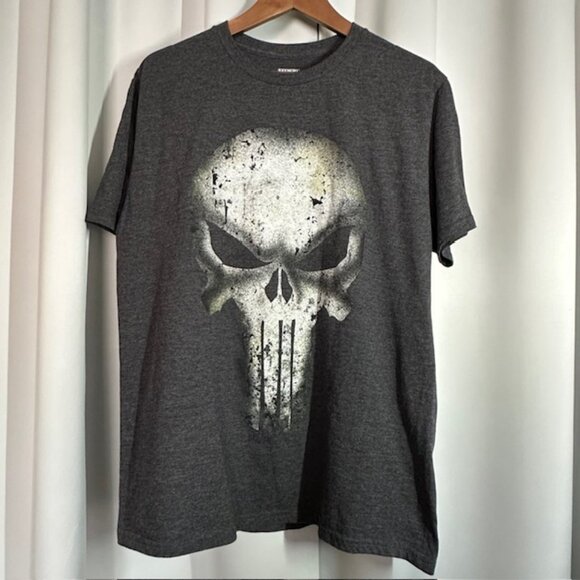 Punisher Skull Decaying MARVEL Comics T-Shirt Gray Adult Size L - Picture 1 of 5